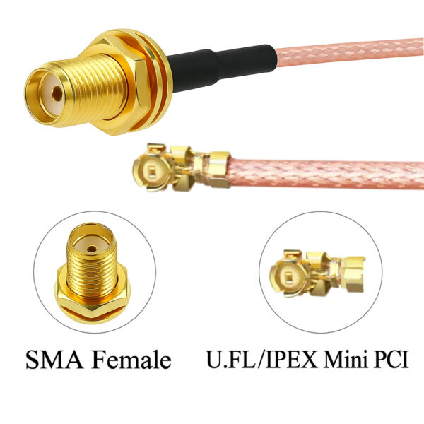IPEX/U.FL to SMA/RPSMA Female Adapter Cable (RG178, Multi-Length) - Image 3