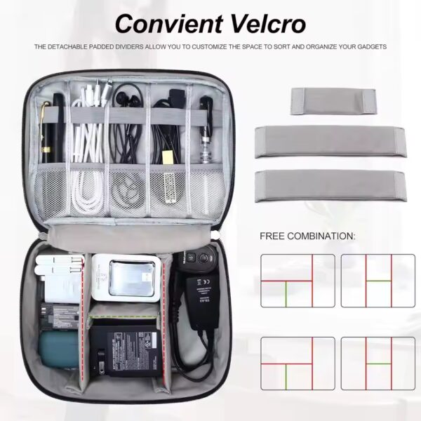 Electronics Grey Accessory Bag 24x18x10cm - Image 2