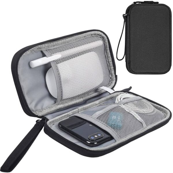 Black Electronics Accessory Bag 20x10.9x5.6cm - Image 2